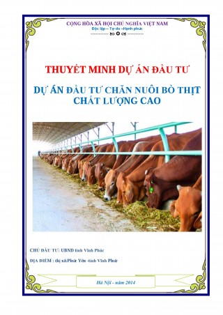 Dự án đầu tư chăn nuôi bò thit chất lượng cao